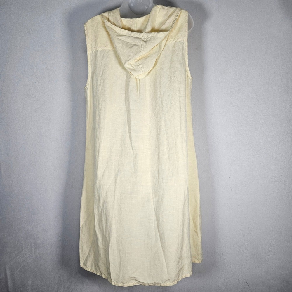 Tommy Bahama Hooded Dress Women L Yellow Hemp Silk Blend Sleeveless Relaxe Beach - Picture 3 of 14